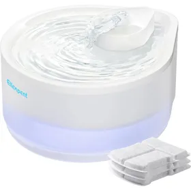 Meilleurs prix pour Fontaine a Eau Chat Automatique 25L Ellenpent Fontaine à Eau pour Chat Silencieux BPA-Free Forme de Goutte deau avec LED et 3