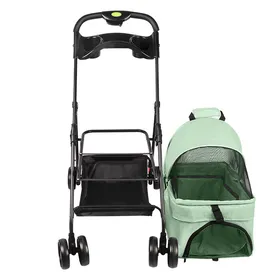 Comparer les prix de POUSSETTE POUR ANIMAUX- MIPAN -Poussette pour chat et chien - Verte - Facile à nettoyer 50*65*99cm
