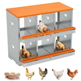 Meilleurs prix pour Pondoir Poules Pondeuses 6 Compartiments Poulailler Durable Œufs Protégés et Nettoyage Facile Double Couche Orange