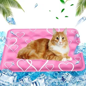 Comparer les prix de Tapis rafraîchissant pour chien en forme de cœur rempli deau – 40x50 cm rose