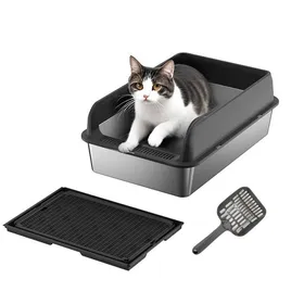 Meilleurs prix pour Litière Inox – 30L Antiodore Couvercle Noir 60x40x25cm