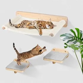 Meilleurs prix pour YIPEEMA. Lit mural pour chat avec cadre descalade et de saut 3 pièces 61 x 40 x 15 cm blanc.