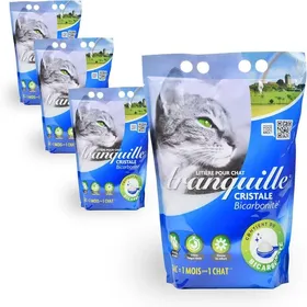 Meilleurs prix pour Litière Pour Chat Cristale Gel De Silice Et Bicarbonite 4L-Lot De 4