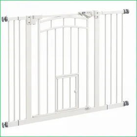 Meilleurs prix pour Grille de protection pour escaliers - PawHut - Réglable 74-100cm auto-fermant porte chat sans perçage - Blanc
