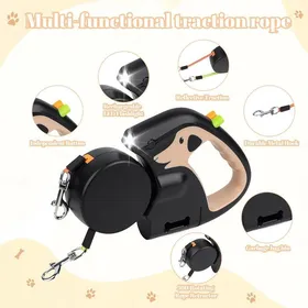 Meilleurs prix pour Laisse pour chien - Laisse de 3 mètres - Laisse double pour promener 2 chiens – avec sangle en nylon anti-nœuds à 360° poignée