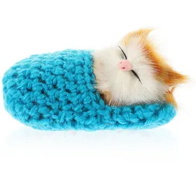 Meilleurs prix pour Jouet pour chat endormi avec sons de miaulements Mini chaton dans une chaussure (bleu)