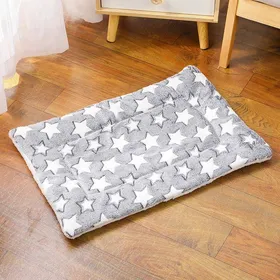 Comparer les prix de Lit pour chien de compagnietoutes saisonschaud et épaiscoussin nid pour chattapis de canapé doux pour L-61x41cmGray white star