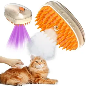 Meilleurs prix pour Brosse à vapeur pour chat Brosses à chat 4 en 1 avec lampe à mousse pour chat-UISAVE
