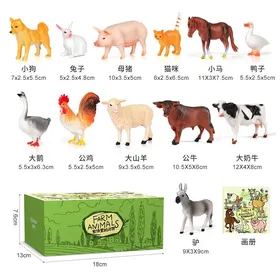 Meilleurs prix pour Jouets modèles animaux grands modèles miniatures réalistes avec clôtures assemblées adaptés aux enfants et aux adultesv