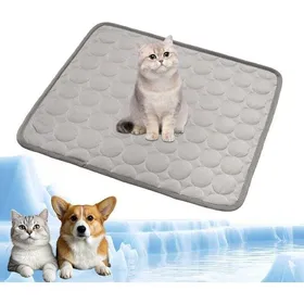 Meilleurs prix pour Tapis rafraîchissant pour animaux - PZCC - 62x50 cm - Gris - Auto-rafraîchissant - Imperméable - Résistant aux morsures