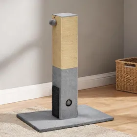 Comparer les prix de Poteau à gratter 79 cm avec balle et brosses – Panneaux de particules – Gris