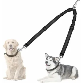Meilleurs prix pour Sparateur de laisse double pour chienrotation 360coupleur rflchissant absorbant les chocs pour 2 chiens PZCC