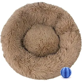 Comparer les prix de Panier Chien Peluche Coussin Chien Rond Lit pour Chat Coussin Chat Lavable Peluche Animale Compagnie Lit Kaki 60CM CORBEILLE