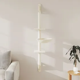 Comparer les prix de Arbre à Chat Mural avec Griffoir Crème 22 x 40 x 1425 cm en bois dingénierie et griffoirs en sisal 48037