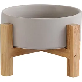 Comparer les prix de Gamelles surélevées en céramique Grise pour Chat avec Support gamelles surélevées pour Nourriture ou Eau pour Chat avec Coussine