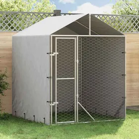 Comparer les prix de Argent Chenil dextérieur grande cage pour chien avec toit argenté 2x2x25 m A205