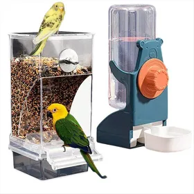 Meilleurs prix pour Ensemble Distributeur DEau et Mangeoire pour Oiseaux Mangeoire Automatique pour Perroquets Accessoires pour Cage Récipient pour