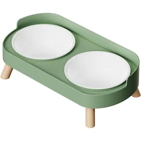 Meilleurs prix pour Gamelle pour animaux conception anti-fuite double gamelle gamelle anti-basculement à double couche verte.