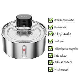 Comparer les prix de Fontaine à eau automatique pour animaux - Phoesky - 3 2 L - Filtre en acier inoxydable - Détection infrarouge