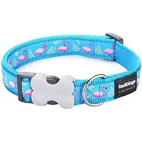 Meilleurs prix pour Collier pour Chien - RED DINGO - Flamant Rose Turquoise - 12 mm - 20-32 cm - XS