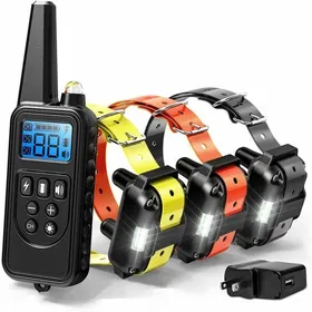 Meilleurs prix pour Collier de dressage pour chien 800 m tanche 99 niveaux de chocs et vibrations rechargeable 3 rcepteurs couleurs multiples YYV