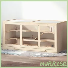Meilleurs prix pour Cocosity Cage À Hamster Cage Gerbilles 2 Niveaux Toit Ouvrable Fenêtres Cabane 2 Échelle 115 X 57 X 55 Cm Effet Bois Naturel
