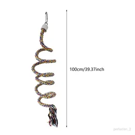 Meilleurs prix pour Perchoir en corde spirale pour oiseaux, jouet pour cage à perroquets, support pour cage à oiseaux, accessoires pour Coloré
