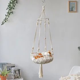 Comparer les prix de Hamac pour chat Macrame balanoire pour chat tisse la main lit de couchage suspendu pour animaux de couleurs multiples