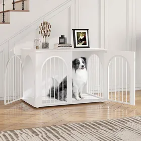 Comparer les prix de 100cm Cage pour ChiensNiche Moderne pour Chiens IntérieurCage Chien de Taille Moyenne3 PortesPorte arquée100 x 60 x 63