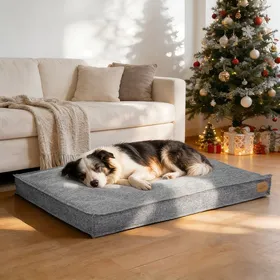 Meilleurs prix pour Panier Chien Orthopédique - BingoPaw - Lit pour Chien Coussin Déhoussable pour Chiens  Anti-dérapant - Gris 103x69x10cm
