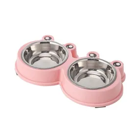 Meilleurs prix pour Bols Doubles en Acier Inoxydable pour Animaux de Compagnie Antidérapants et Pratiques pour Nourriture et Eau