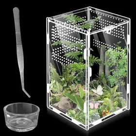 Meilleurs prix pour Terrarium Acrylique 360° - 1 Unité - Transparent - Pour Reptiles Et Insectes - Élevage Araignées Scorpions - 20x1 MICRODERMABRASION