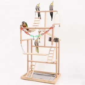 Meilleurs prix pour 1 Aire de jeux pour oiseaux Bois naturel Échelle et balançoire Perchoir lisse Pour perruches et perroquets .