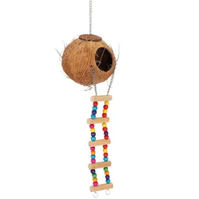 Comparer les prix de Shipenophy Nid de perroquet en coque de noix de coco Nid doiseau en forme de cosse de noix de coco animalerie jouet