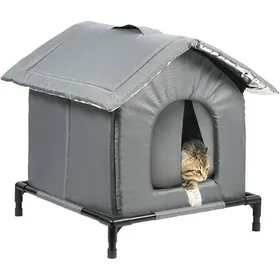 Meilleurs prix pour Abri pour Chats dExtérieur Imperméable et Isolant Maison sur Pieds Anti-Froid pour Jardin ou Terrasse Entrée Large 36x36x36 cm