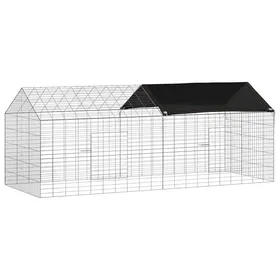 Comparer les prix de Cage pour lapins en acier galvanisé - vidaXL - Argenté - 200x78x78 cm - Usage extérieur - Résistant aux intempéries