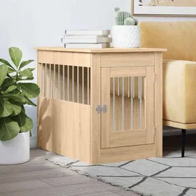 Comparer les prix de Meuble de cage pour chien - vidaXL - Chêne sonoma - 55x80x68 cm - Bois dingénierie et acier - Porte verrouillable
