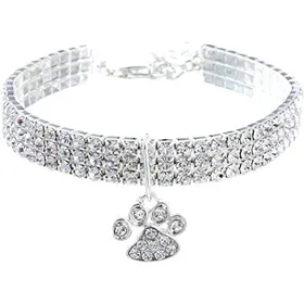 Meilleurs prix pour Collier pour chien en strass collier réglable de 198 cm avec chaîne dextension supplémentaire de 5 cm