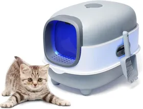 Meilleurs prix pour Bac À Litière Pliable Pour Chat Avec Désodorisation Automatique, Bac À Litière Fermé Extra Large Avec Pelle Et Planche Anti-Fuite,