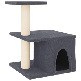 Meilleurs prix pour Saison Soldes Arbre à chat - SARAZYJ - Centre de jeu à plusieurs étages - avec griffoirs en sisal - gris foncé 48 cm MM370