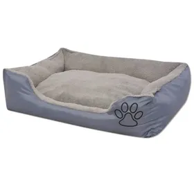 Comparer les prix de “Winter SaleTOP Boîte de rangement de jardin Gris - Lit pour chiens avec coussin rembourré Taille M Gris PRO57268