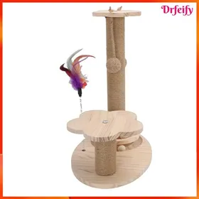 Comparer les prix de Griffoir multifonctionnel pour chat - AKOZON - Poteau à gratter - Bois massif - Sisal naturel - 46 cm