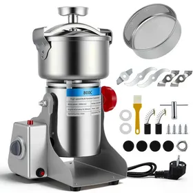 Comparer les prix de Moulin à Céréales Portable 3500 W Acier Inox 304 Capacité 800g Couvercle Vis Haute Pression Protection Surcharge