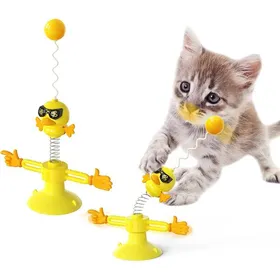 Comparer les prix de Jouet interactif pour chat-Jouet pour Chat de Moulin à Vent-Jouet à ressort avec ventouse-avec bâton à balle amusant pour