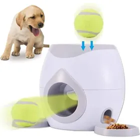 Comparer les prix de Lanceur de balles pour chiens machine automatique de lancer de balles de tennis pour chiens (couleur : gris) ODIPIE