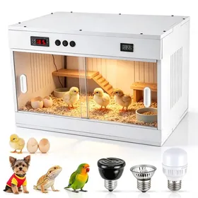 Meilleurs prix pour Boîte chauffante pour reptiles et poussins 60×40×40 cm lampe UVA + LED panneau intelligent PVC imperméable pour geckos