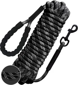 Meilleurs prix pour Longe pour Chien 10m, Corde avec Poignée Rembourrée, Convient aux Chiens de Petite à Grande Taille, Noir