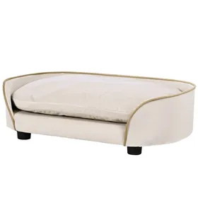 Meilleurs prix pour Canapé pour chien canapé pour animal de compagnie avec coussin amovible et housse lavable 66 x 43 x 195 cm beige