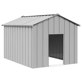 Meilleurs prix pour Automne/hiverNiche pour chien avec toit noir 113x153x101cm acier galvanisé - HAuteur:101cm - Grande Taille &FR_847523