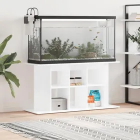 Meilleurs prix pour Support daquarium - vidaXL - Blanc brillant - 120x40x60 cm - Bois dingénierie - Espace de rangement - Design élégant